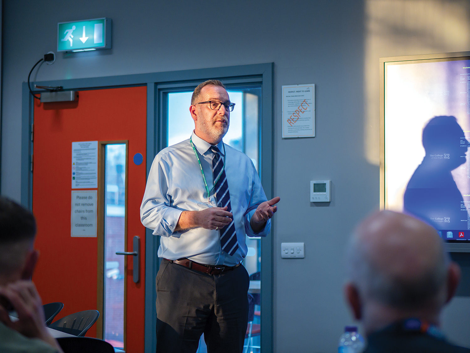 employer talking to skills bootcamp participants